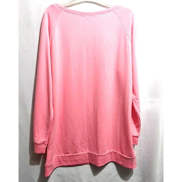 J Tompson Womens 3XL Pink Sweatshirt Long Sleeves Round Neck Lightweight NEW - Picture 4 of 6